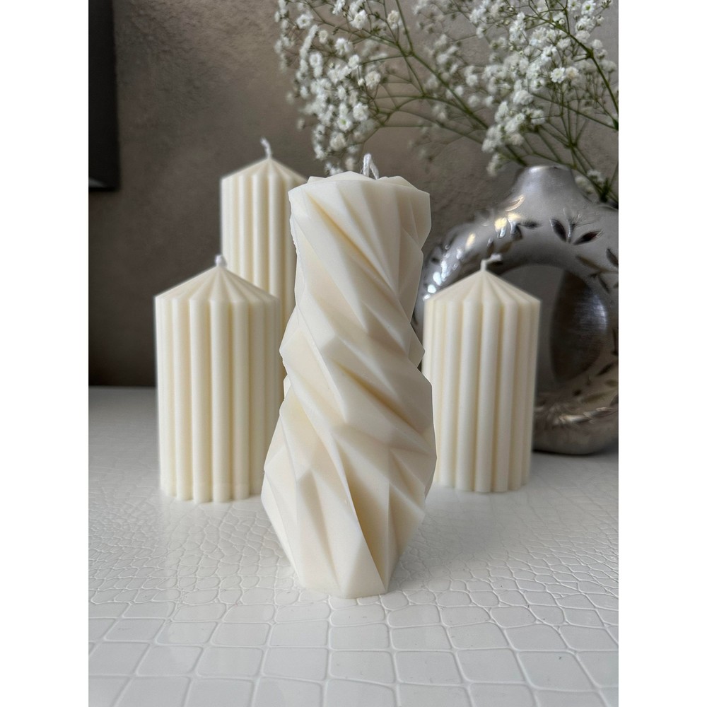 Diamond Candle Luxury Scented Pillar Shaped Candle - Sculptural Home Decor Gift
